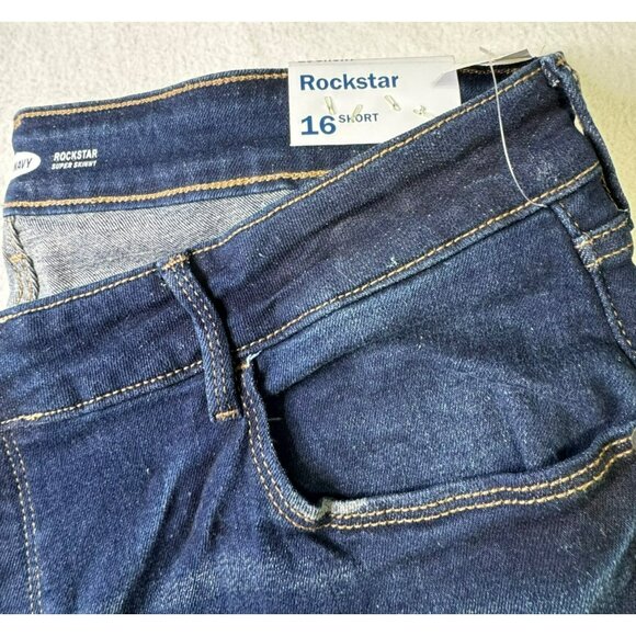 NEW Old Navy Rockstar Super Skinny Jeans 16 Short Womens Denim Stretch Blue - Picture 2 of 7